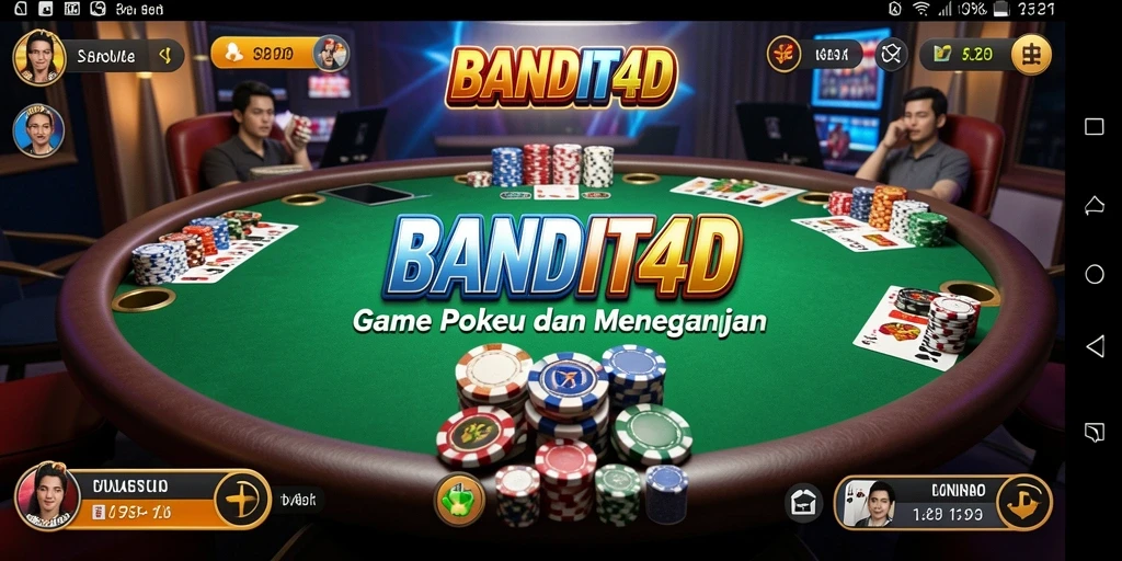 Screenshot utama BANDIT4D menampilkan momen seru dalam permainan Poker.