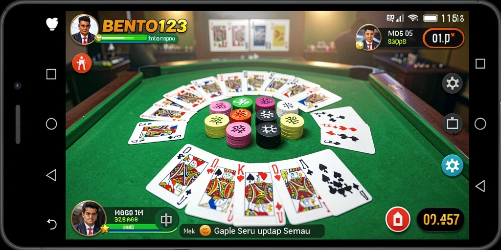 Tampilan gameplay BENTO123 yang menawan dalam permainan Gaple.