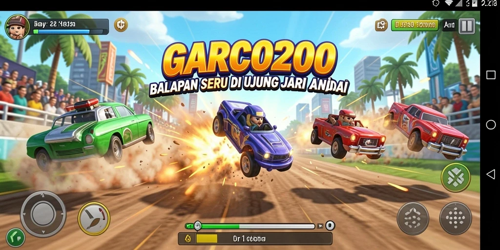 Tampilan menarik dari gameplay Racing GARCO200 yang menegangkan.