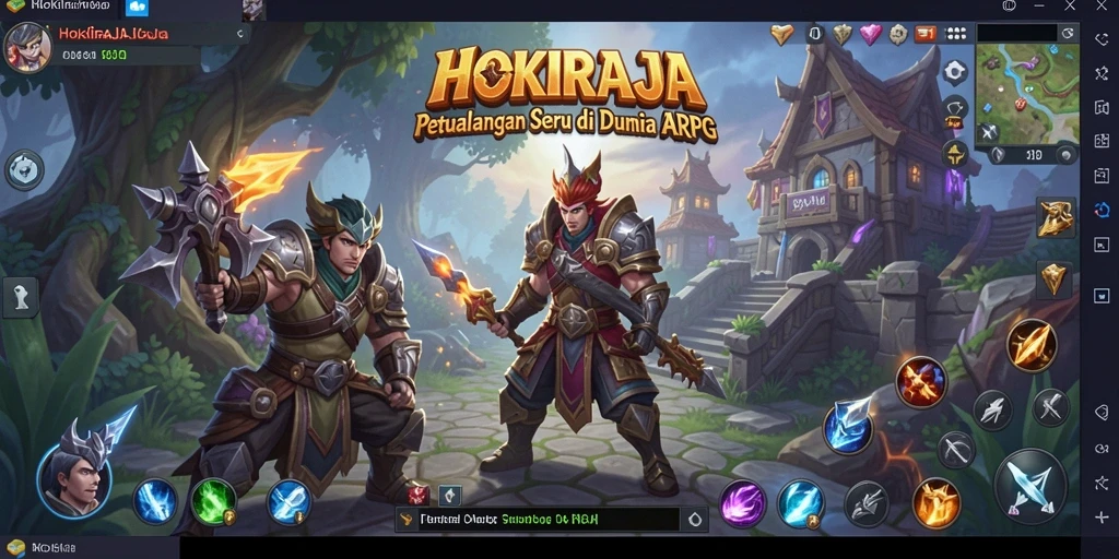 Tampilan gameplay seru HOKIRAJA di dunia fantasi yang menawan.