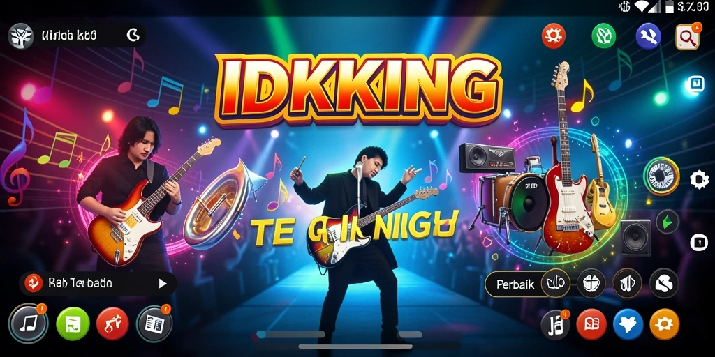Tampilan gameplay interaktif di IDRKING dengan lagu-lagu favorit.