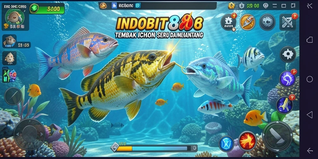 Tangkapan layar gameplay menampilkan aksi tembak ikan yang seru.
