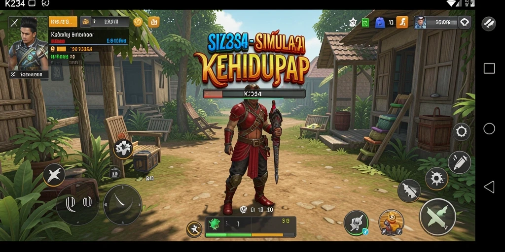 Tampilan screenshot K234 yang menampilkan dunia simulasi yang interaktif.