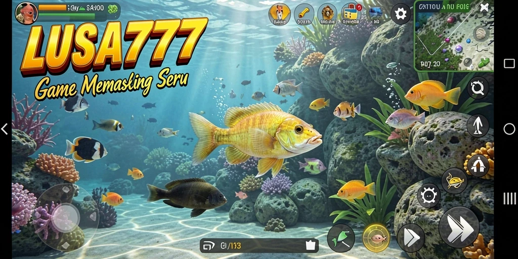 Gameplay seru LUSA777 yang menampilkan momen menangkap ikan.