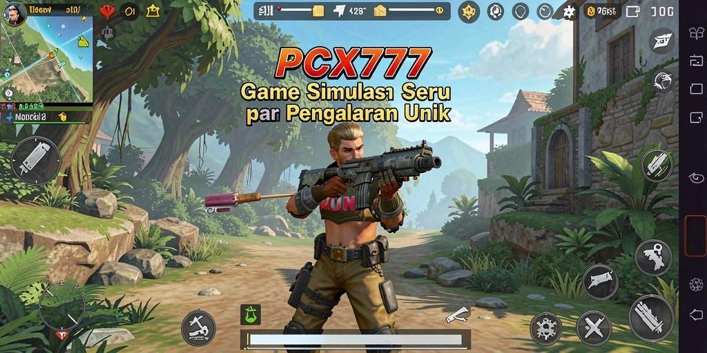 Tangkapan layar gameplay PCX777 yang menunjukkan interaksi karakter.