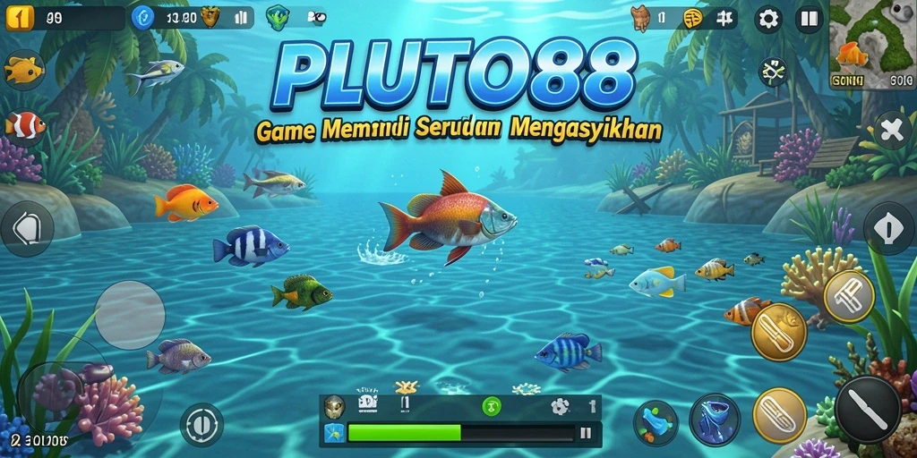 Gambaran gameplay memancing yang seru di PLUTO88.