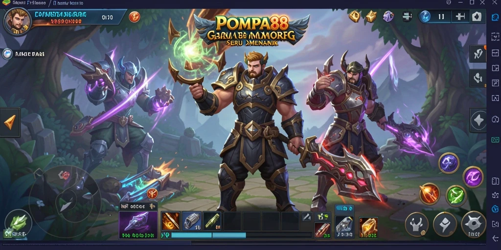 Screenshot POMPA88 menampilkan aksi pertarungan yang intens di dunia MMORPG.