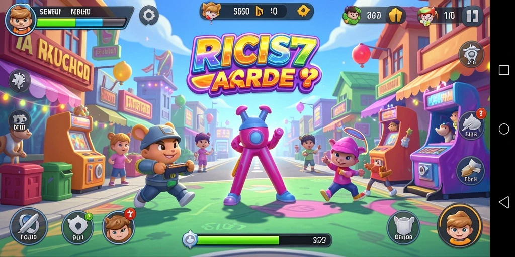 Tampilan gameplay RICIS77 yang penuh warna dan tantangan seru.