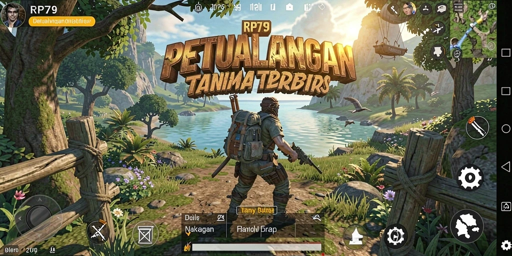 Tangkapan layar gameplay RP79 menampilkan dunia terbuka yang kaya dan dinamis.