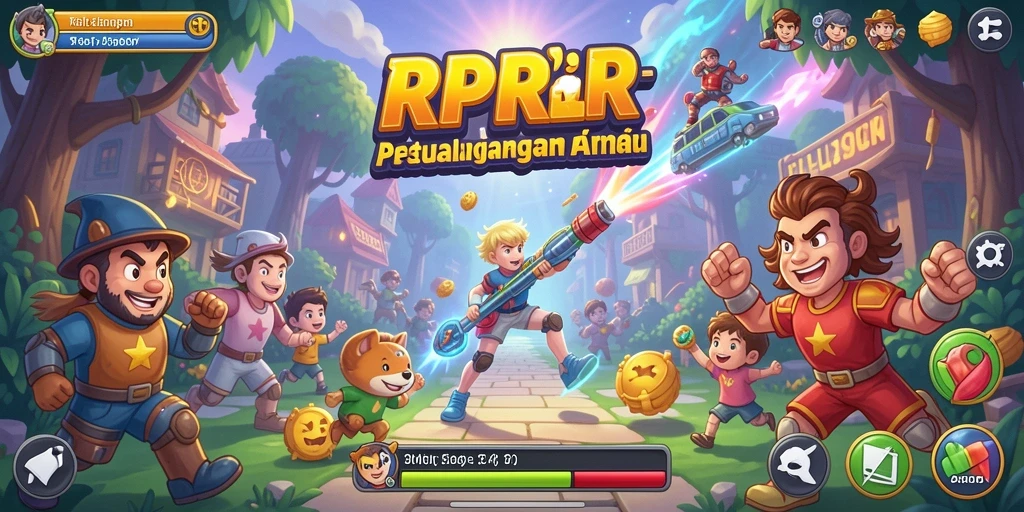 Tampilan gameplay Arcade yang menarik dan penuh aksi di RPRR.
