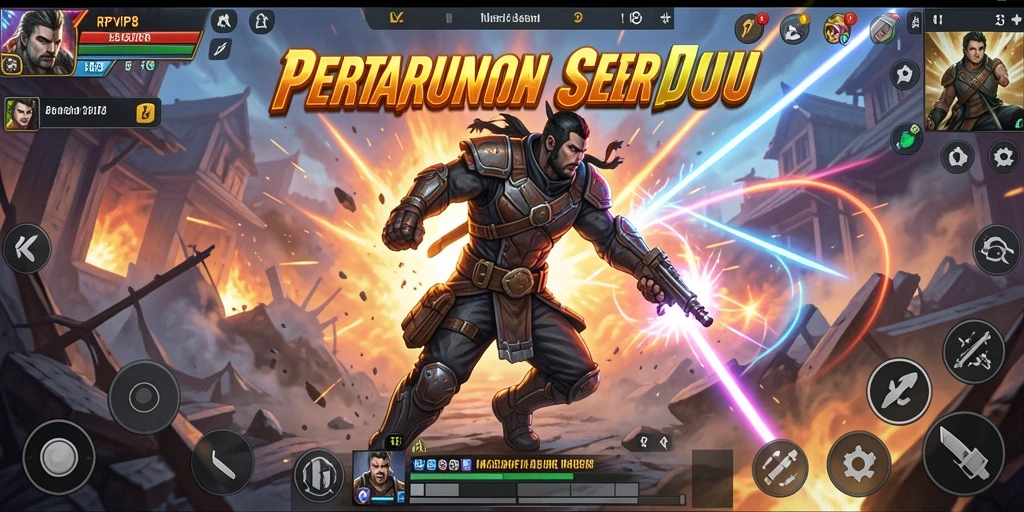 Screenshot dari gameplay RPVIP8 menunjukkan pertarungan yang mendebarkan.