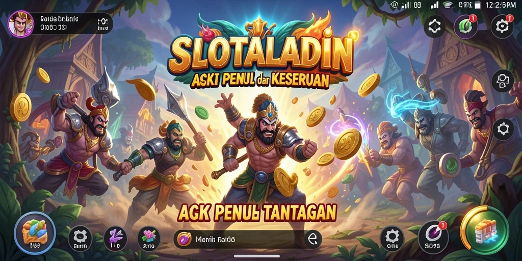 Tangkapan layar menunjukkan aksi intens dalam game SLOTALADIN.