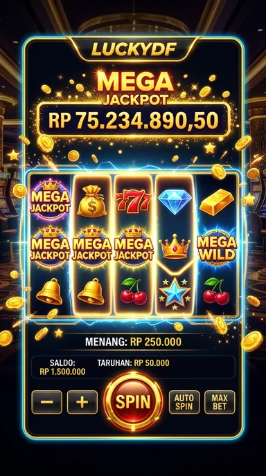 Screenshot aplikasi luckydf yang menunjukkan kategori pilihan aplikasi.